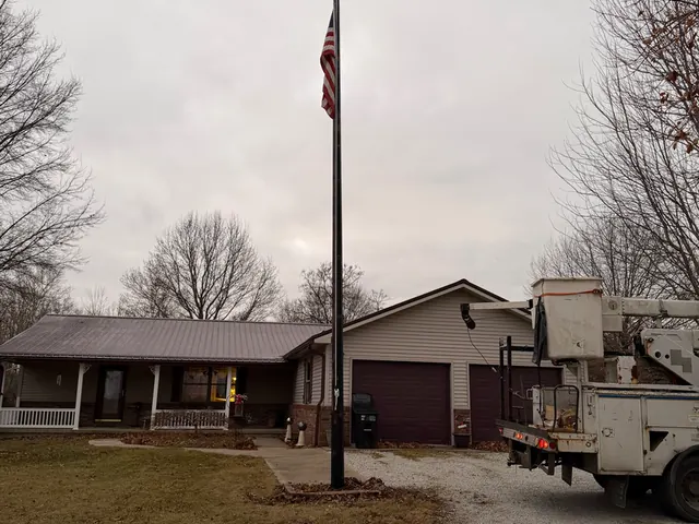Service truck at a Greencastle residential call.