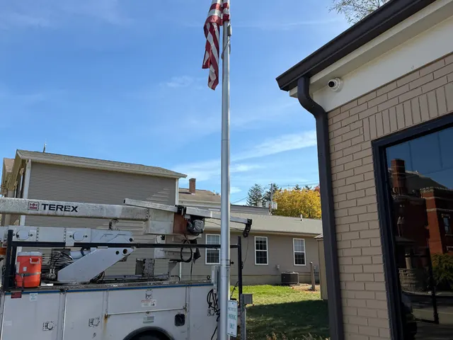 Flagpole Re-Stringing job by Off Duty Flagpoles in Indiana